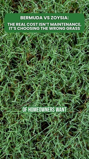 Bermuda vs Zoysia: The real cost isn’t maintenance, it’s choosing the wrong grass. Most lawn frustration starts at installation. Bermuda is a high-performance grass when it’s used in the right setting: ㅤ• Full sun ㅤ• Open exposure ㅤ• Proper irrigation ㅤ• Heavy use It establishes well and recovers fast. Zoysia usually costs more upfront and takes longer to fully establish. But in yards with mixed sun and shade, that investment can pay off: ㅤ• Fewer mowing days ㅤ• Less thinning in shaded areas ㅤ• 