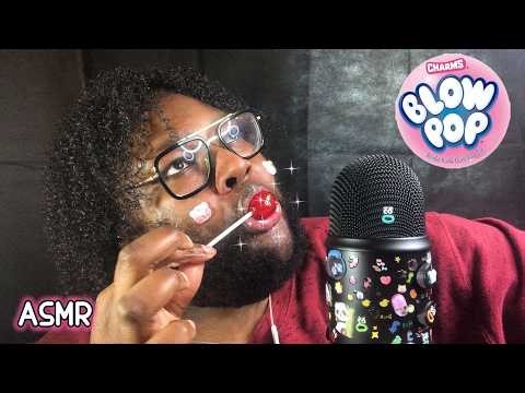 Charms Lollipop ASMR | No Talking | Blow Pop Candy Eating Sounds