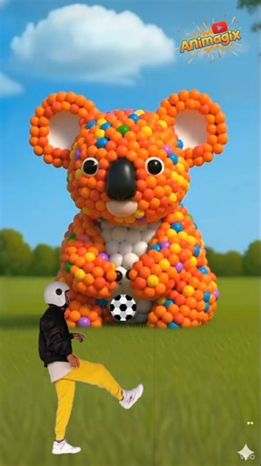 Koala Mascot Comes Alive 😱 from Color Balls! 🐨 #shorts