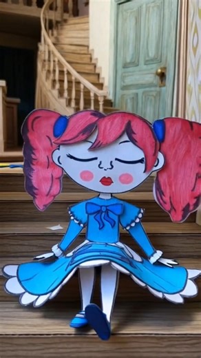 I'm fixing the doll Poppy, but dressed up her wrong again 😭#papercraft #asmr #diy #easy
