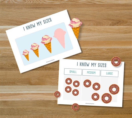 Toddler Size Sorting Activity: Small Medium Large Matching Worksheets (PDF Download) - Etsy UK