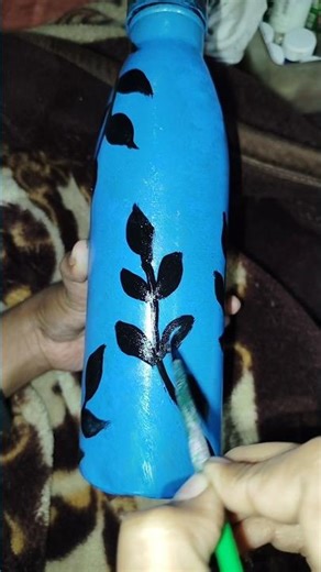Bottle art | Simple Leaf Design Bottle Art 🌿 | Easy DIY Home Decor