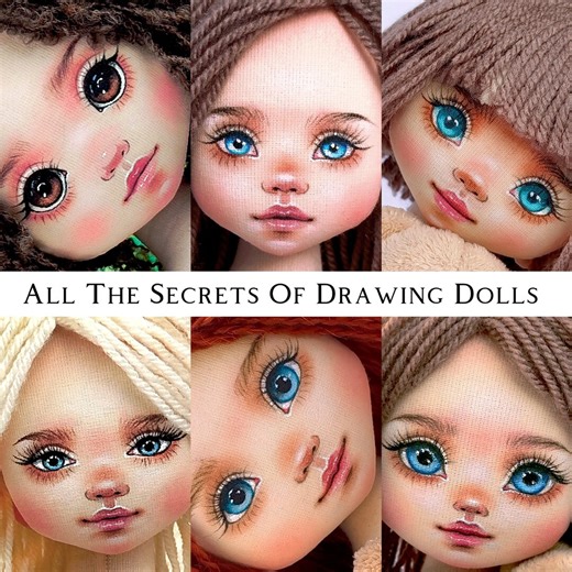 Collection of 6 Tutorials / Video Face Drawing Doll / PDF Tutorial Doll’s Body / Sewing Doll / Cloth Doll Pattern / Soft Art Doll Pattern - Etsy