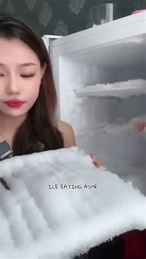 273K views · 4.8K reactions | Freezer frost eating by Sun  girl ...