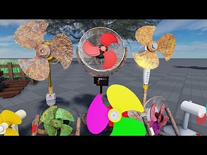 9 Fan Colours Creation, Ceiling Fans Spinning