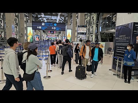 Arrival by airplane at Suvarnabhumi Airport (Bangkok Airport) in Bangkok, Thailand (2024) (4K) GUIDE