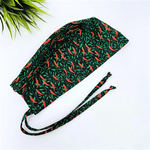 Surgical Scrub Cap for Men. Spicy Chili Pepper Tie Back Scrub Hat by Paradise Caps. - Etsy