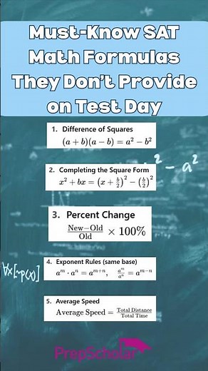 5 SAT Math Formulas To Know #satmath #satprep #sattips #satmathpractice #satmathtutor #prepscholar
