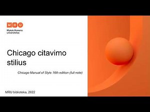 Citavimo stiliai: Chicago (išnašų metodas)