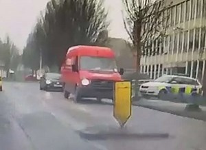 VIDEO: Police car and taxi collide