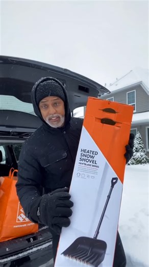 Michael Hallom on Instagram: "@colemandeafpower heat proof A house tech heat snowblower! Just left home depot got the last heated shovel I’m home if anyone want to borrow it #Homedepotsoraai #heatedshovel"