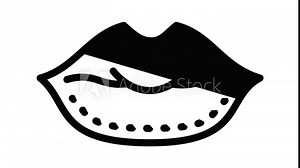 Lips correction icon animation outline best object on white background