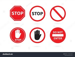 Traffic Sign Stop Set Prohibition Sign Stock Vector (Royalty Free) 1374014168 | Shutterstock
