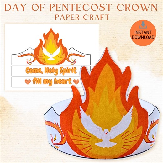 Printable Day of Pentecost Crown, Sunday School Craft, Pentecost Coloring Pages, Holy Spirit Craft, Bible Activity for Kids Christian Craft - Etsy