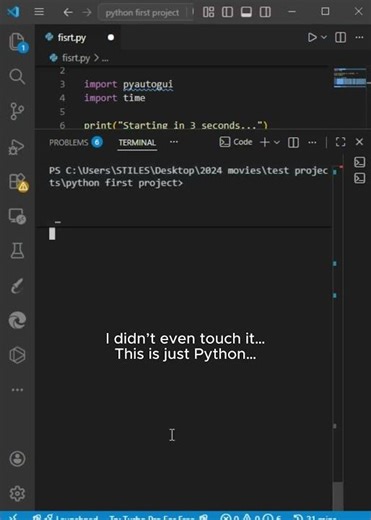 Python Can Control Your Mouse 😨 | Automation Script That Moves Your PC! #shorts