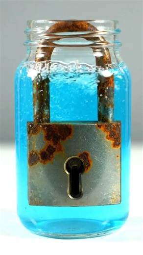 Rust Melting in Blue Liquid #rustremoval #cleaning #satisfying #viral #fyp #cleanlook
