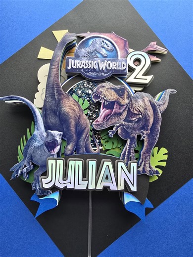 Dinosaur Cake Topper | Personalized Dinosaur Birthday Topper | Dino Shaker Cake Topper | Custom Name & Age | Jurassic Theme Party Decor - Etsy