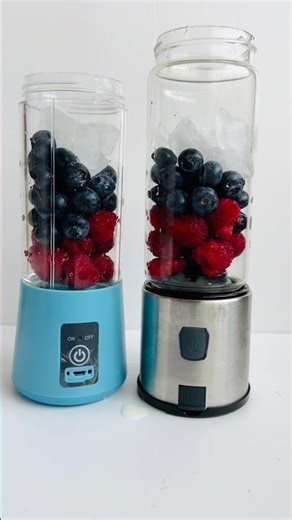 Portable Blender Showdown: Raspberry, Blueberry & Ice 🍓🫐❄️#shorts