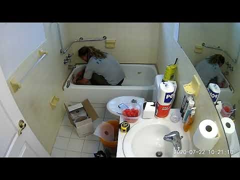 Time lapse of Bath fitters installing a bathtub insert.