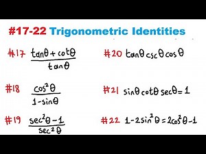 100 Fundamental Trigonometric Identities-Step by Step #17-22
