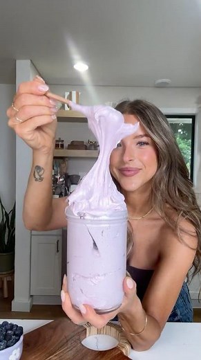Healthier Blueberry Marshmallow Fluff! #recipe #viral #healthyrecipe
