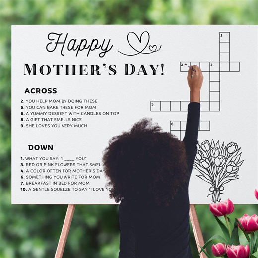 Mother's Day Crossword Puzzle, Printable Mother's Day Game, Instant Download, Giant Crossword, Mother's Day Classroom Puzzle Game TLC727 - Etsy