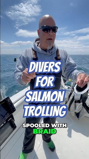 Captain Rob Westcott shares his diver setup for salmon trolling on Lake Ontario. #salmonfishing