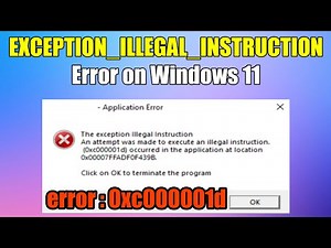 How to fix EXCEPTION_ILLEGAL_INSTRUCTION Error on Windows 11