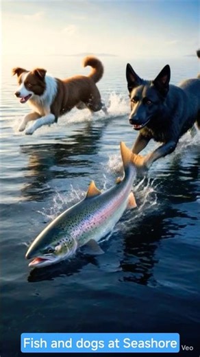 A fish and two dogs