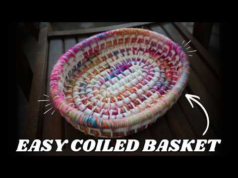 Coiled Basket Tray Tutorial: Easy Colorful Oval Rope Tray!