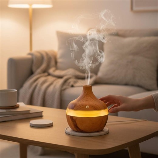 Wood Grain Aroma Diffuser Humidifier USB Mini Mist LED Air Purifier - Etsy