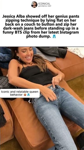 Jessica Alba’s Hilarious Lying-Down Jeans Zipping Hack Goes Viral In BTS Video