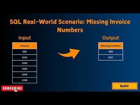 SQL Interview Question: Find Missing Invoice Numbers Using LEAD() Function #sql #databaseconcepts