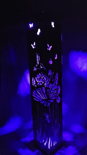 Lighted Garden Column,steel, Metal Art,outdoor Decor,garden Art,lighted Column,humming Birds,butterflies - Etsy