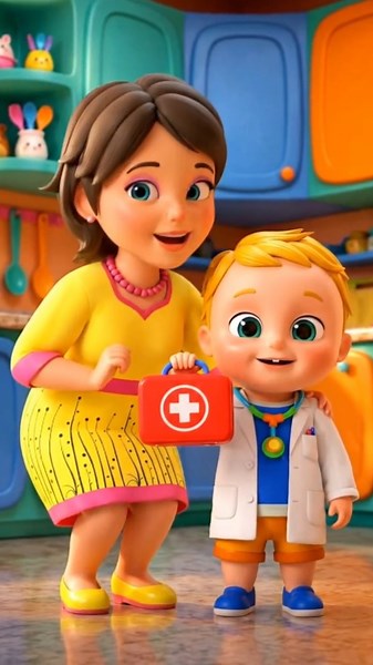 Mommy Get Hurt 😢 | Little Doctor Helps Mom ❤️🩺 | Cute Kids Cartoon Video