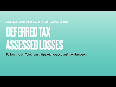 Deferred Tax Assessed Losses Worked Example