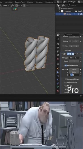 Noob vs Pro - Make Rope Screw Modifier #blender #tutorial