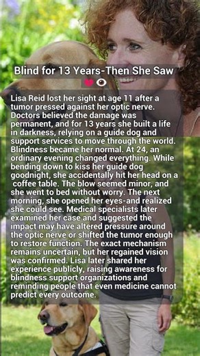 Blind for 13 Years Then She Saw 💔👁️