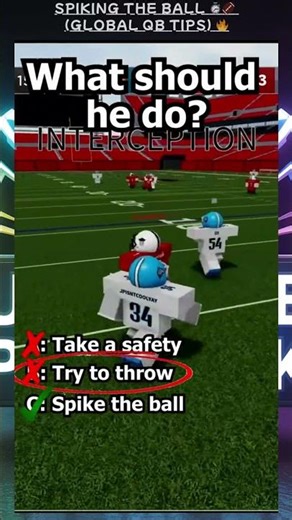 HOW TO SPIKE LIKE A PRO! ⏱️🏈 GLOBAL QB TIPS #Shorts #ff2 #gaming #roblox #football #nfl #gameplay