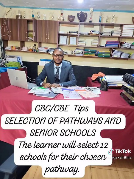 CBC/CBE Tips SELECTION OF PATHWAYS AND SENIOR SCHOOLS • Determination of pathways per senior school • Determination of vacancies for boarding and day schooling in senior schools • Selection of pathways, subjects’ combination and schools by grade 9 learners Selection based on pathway The learner will select 12 schools for their chosen pathway as follows. – Four 4 schools in first choice track and subject combination – Four (4) schools in second choice subject combination – Four (4) schools in thi