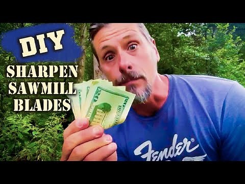 How to Sharpen Sawmill Blades [DIY] ┃Save Money Homemade Sawmill Blade Sharpener #sawmill #sawblade