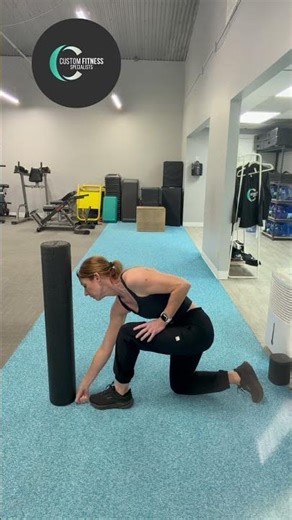 Knee to foam roller ankle dorsiflexion