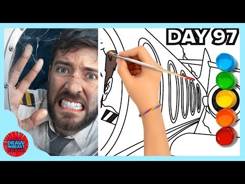 Drawing MrBeast's Survive 100 Days Trapped In A Private Jet, Keep It | Drawing & Coloring MrBeast