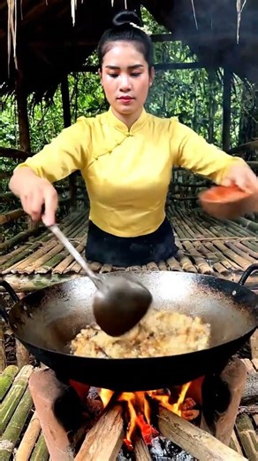 Cook in the Wilderness — Relaxing Forest Cooking ASMR #shorts