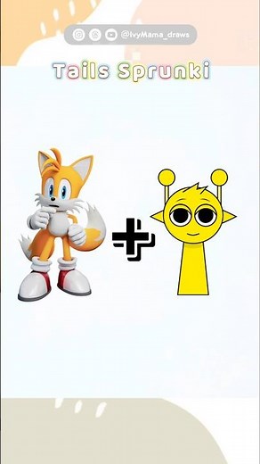 How to draw Tails Sprunki | Mix characters drawing 🎨 Who's next？#ivymama
