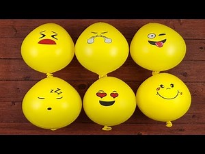 Making Fluffy Slime with Emoji Funny Balloons - How to Make Fluffy Slime