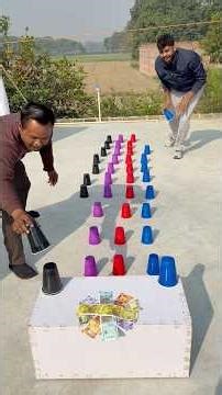 Amazing game collect paper cup and win money challenge part 846 #challenge #reel #shorts
