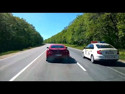 Nissan GT-R vs Police (Funny).GT-R mocks cops!!!