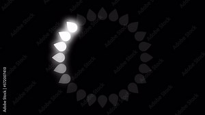 Loading Circle Video with Glow. Loading Animation on Transparent Background. Download Progress, Preloader Animation Web Design Template. Seamless Loop Animation 4K with Alpha Channel