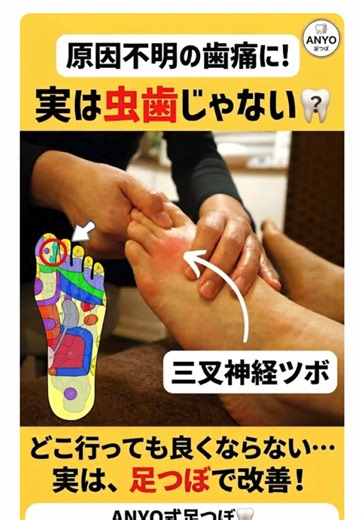 三叉神経足つぼで歯の痛みを改善